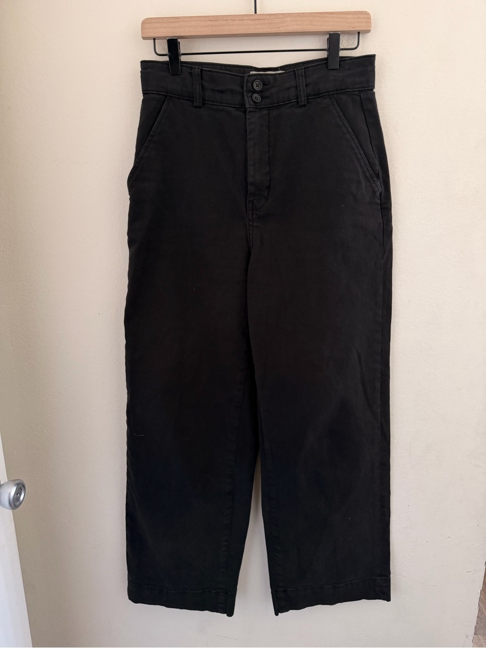 Everlane Utility The Straight Leg Crop Pant Black High Rise Stretch Chino 6